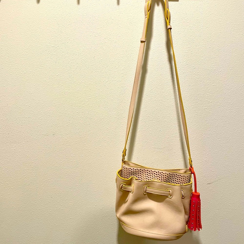 Vegan Leather Crossbody Bucket Bag